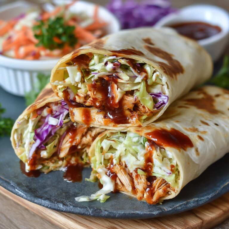 BBQ Chicken Coleslaw Wraps