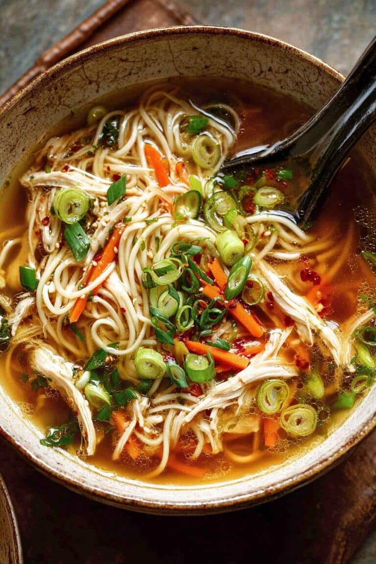 Classic Ginger Garlic Chicken Noodle Soup