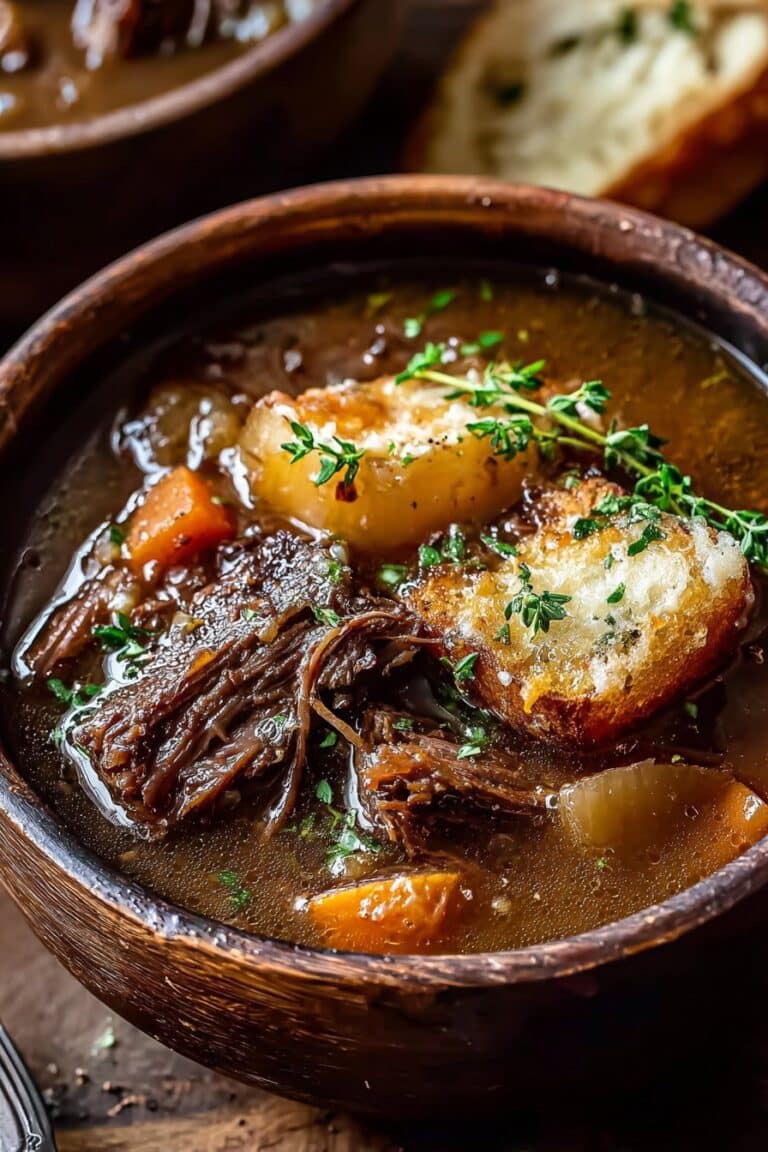 French Onion Beef Short Rib Soup