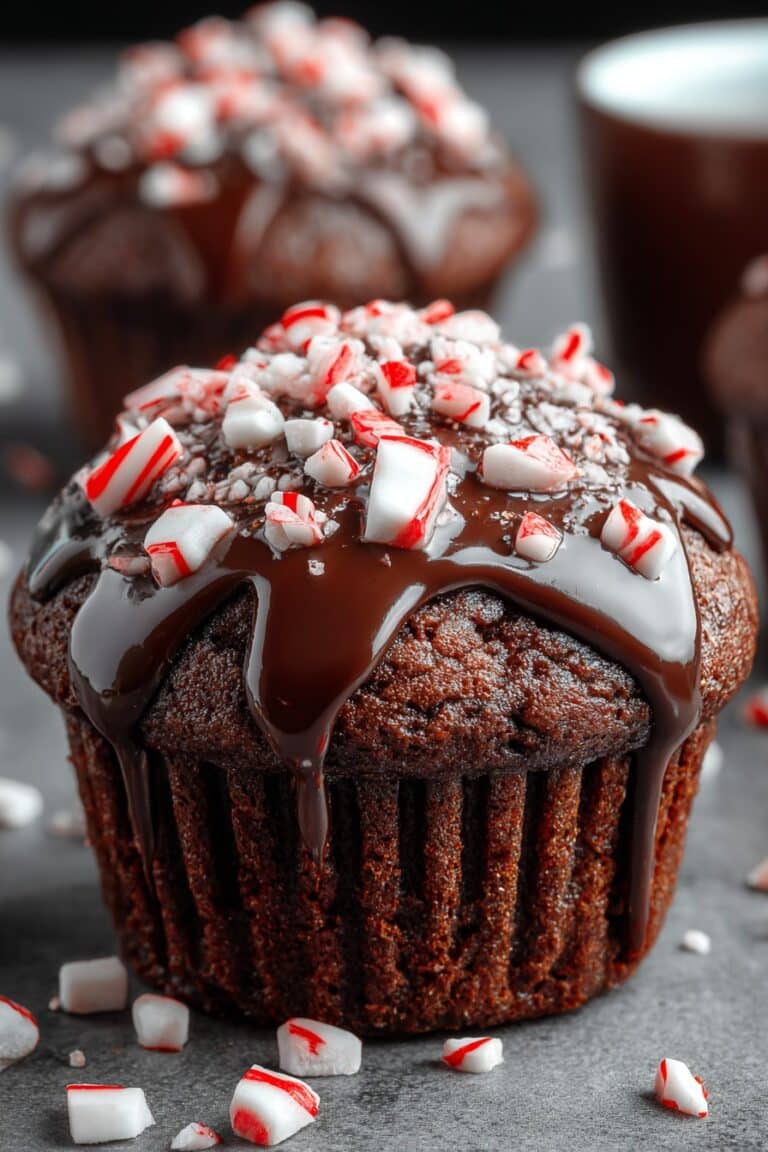 Peppermint Hot Chocolate Muffins
