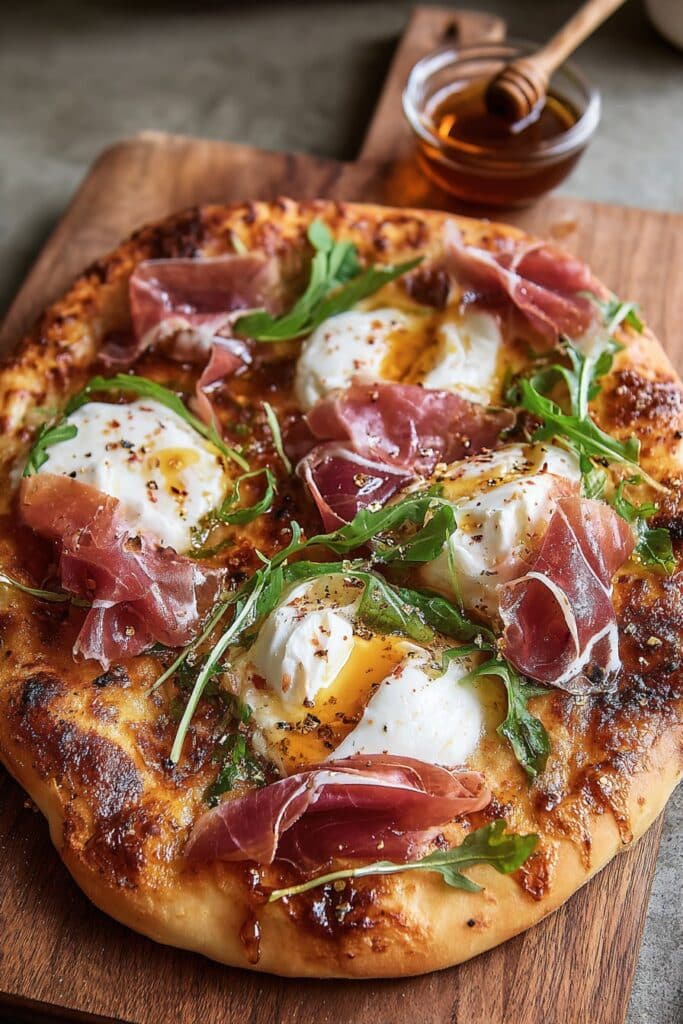 Prosciutto and Honey Burrata Pizza