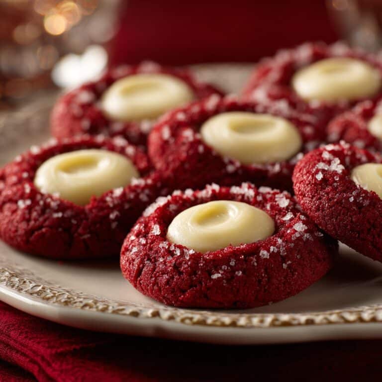 Red Velvet Cream Cheese Thumbprint Cookies