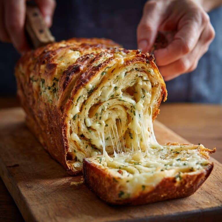 Swirled Garlic Herb And Cheese Bread