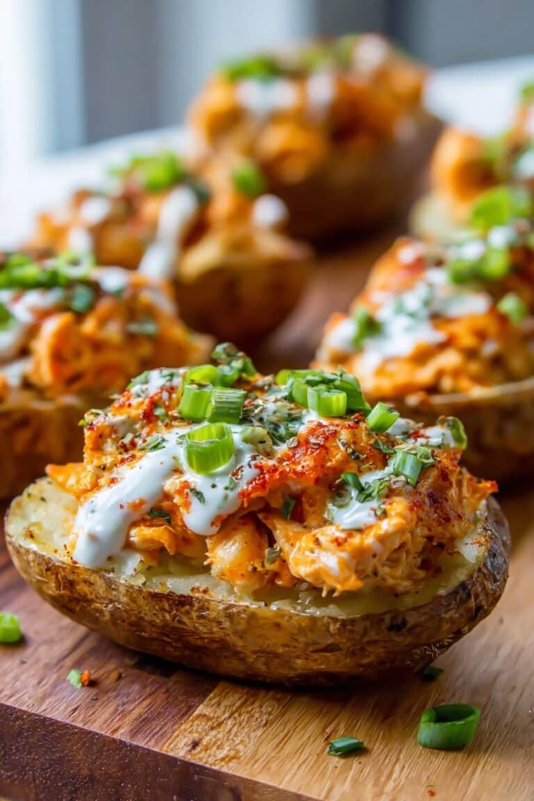 Buffalo Chicken Twice Baked Potatoes