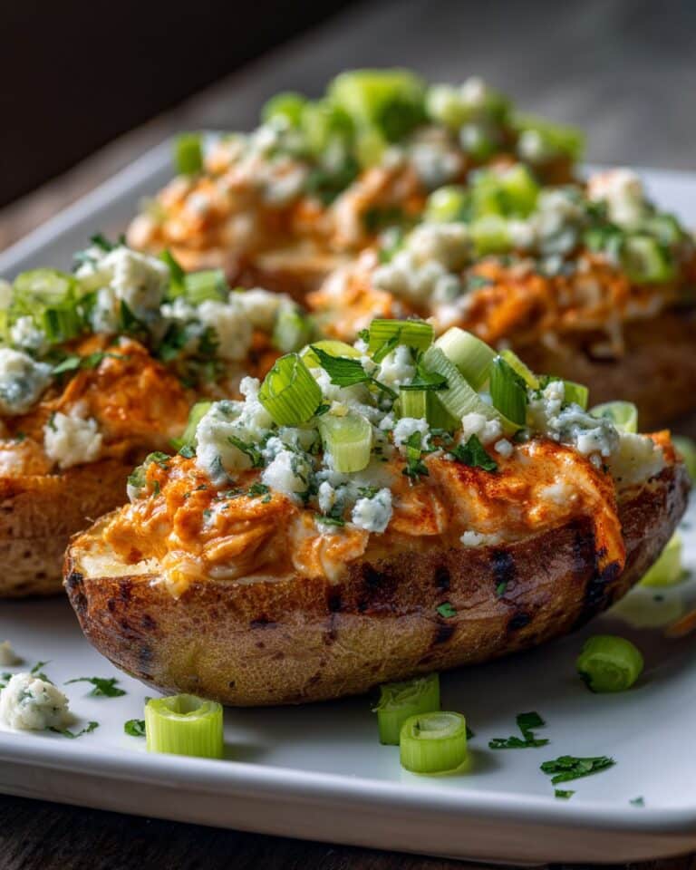 Buffalo Chicken Twice Baked Potatoes