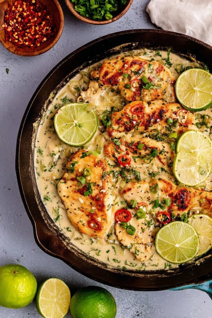 Coconut Lime Chicken Skillet: Whole30, Gluten Free, Dairy Free, Low Carb