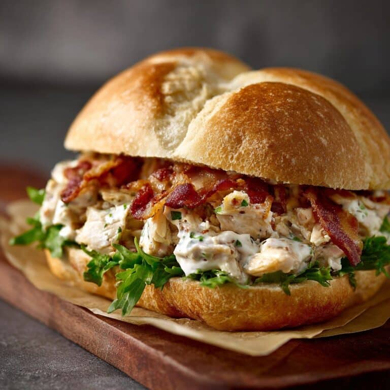 Easy & Quick Chopped Chicken Bacon Ranch Sandwich