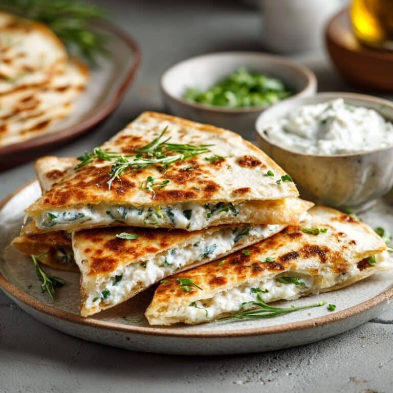 Mediterranean Quesadillas with Spinach, Feta, Mozzarella, and Red Onion