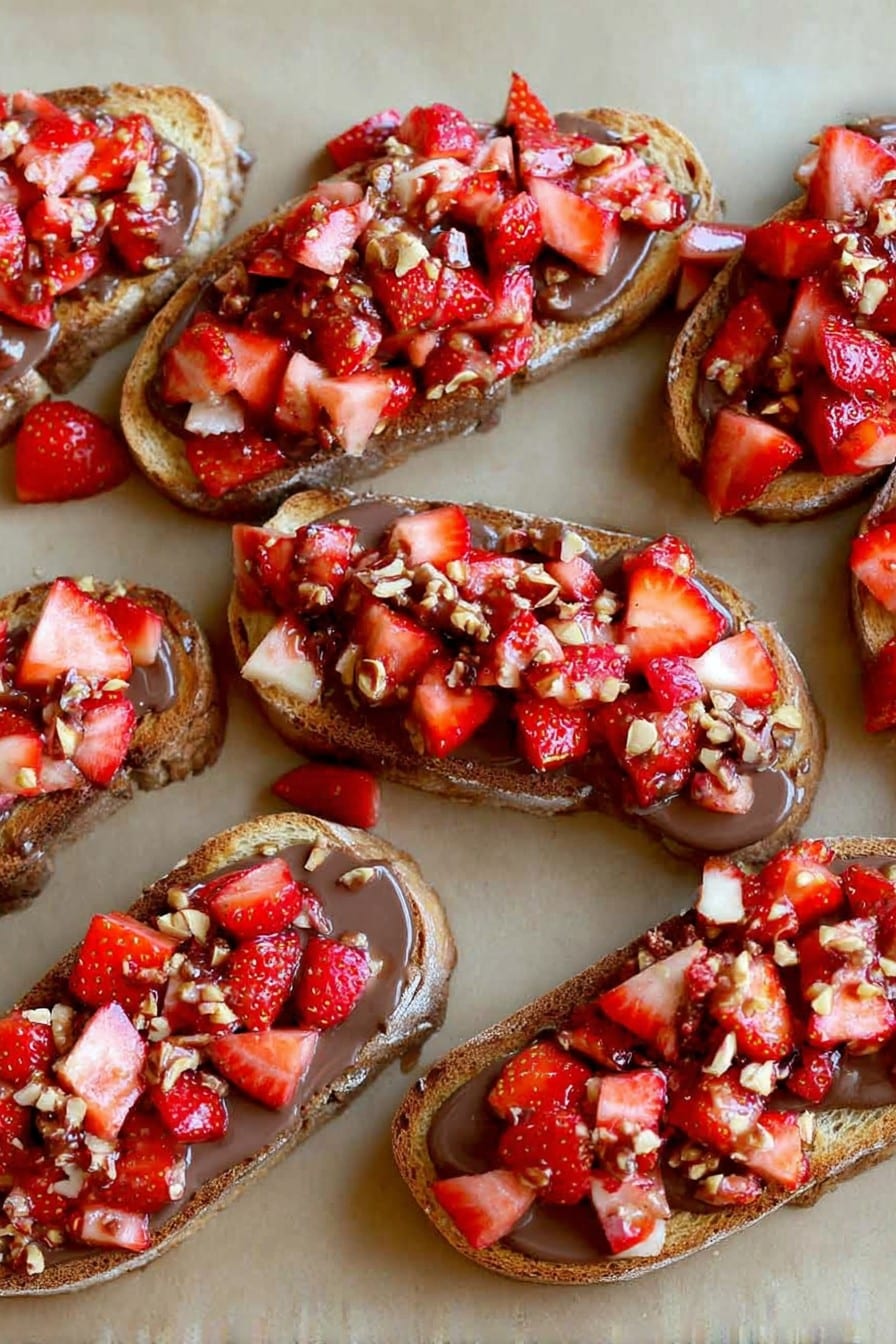 Chocolate Strawberry Bruschetta Dessert