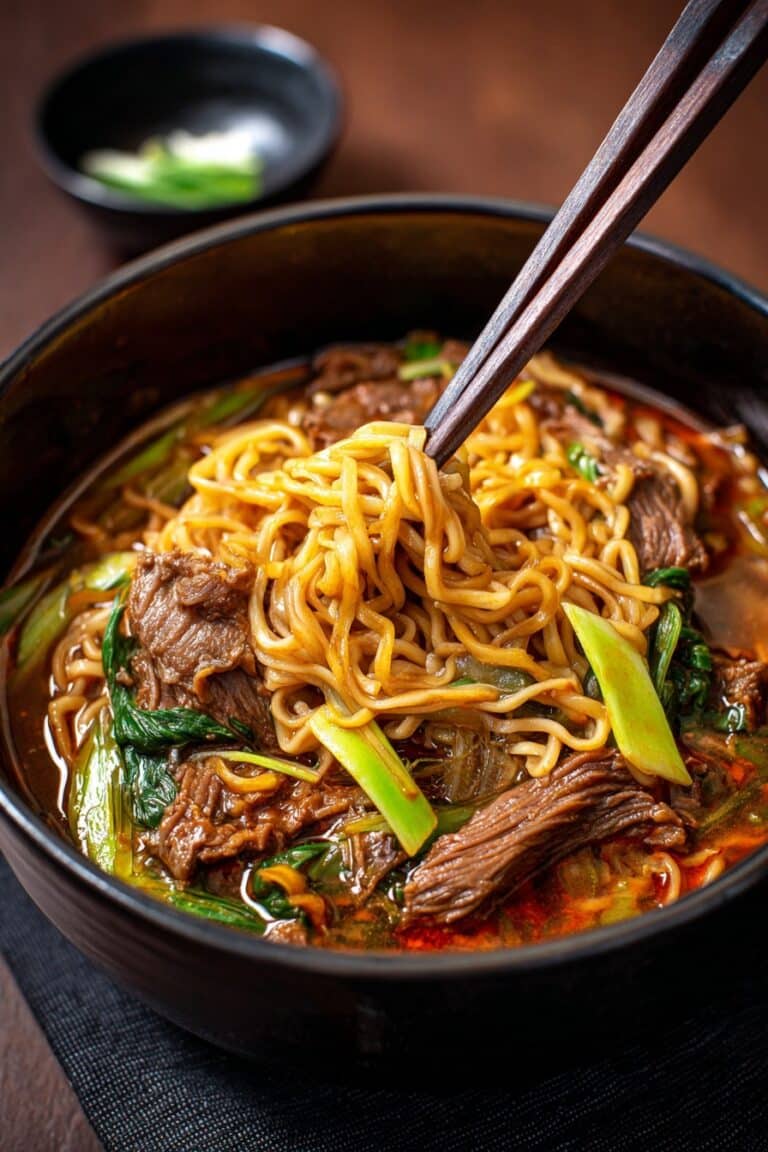 Korean Beef Noodles: Slow Cooker Comfort
