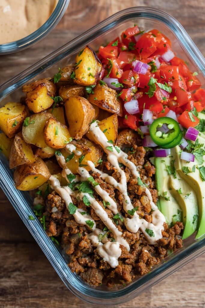 Loaded Potato Taco Bowl Meal Prep