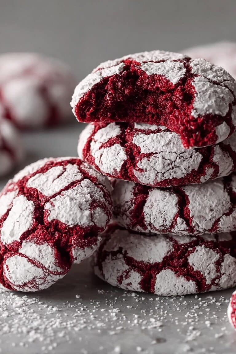 Red Velvet Crinkle Cookies