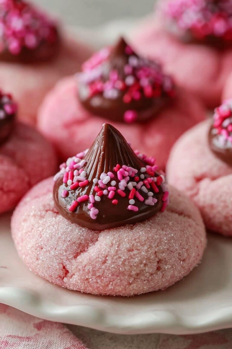 Strawberry Kiss Cookies (Soft, Pretty & Easy!)